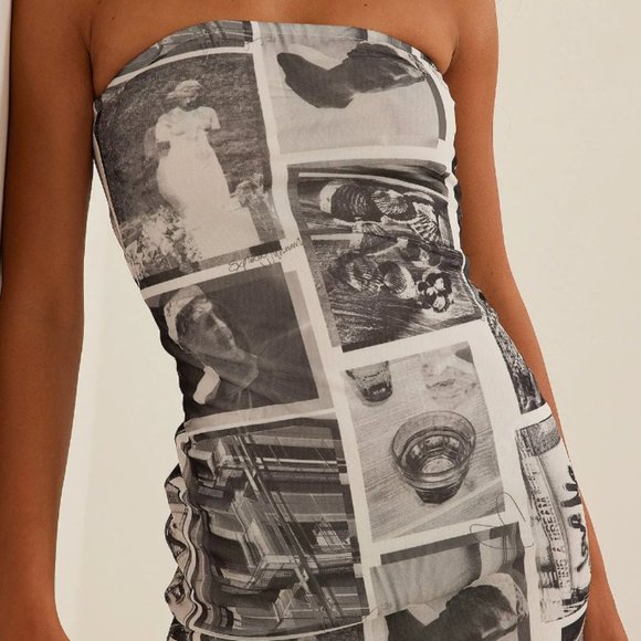 NA-KD Printed Tight Fit Mini Dress - Multicolor - Picture 5 of 5